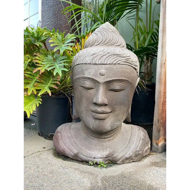 Vintage Bali Stone Buddha Head For Sale In Los Angeles - Image 6 of 6