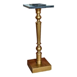 Pedestal with Marble Top For Sale