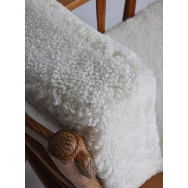 Set of Pinewood & Sheepskin Lounge Chairs, Sweden, 1940s For Sale - Image 14 of 18