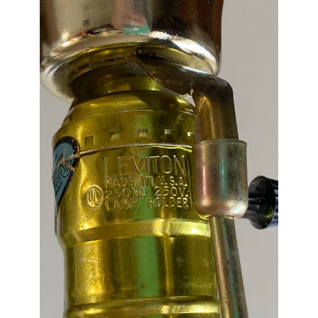 1970s Mid Century Modern Underwriters Laboratories Large Midcentury Pearlescent Glass Lamp For Sale - Image 12 of 12