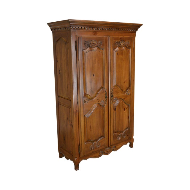 Ethan Allen French Country Style Pine 2 Door Armoire Chairish