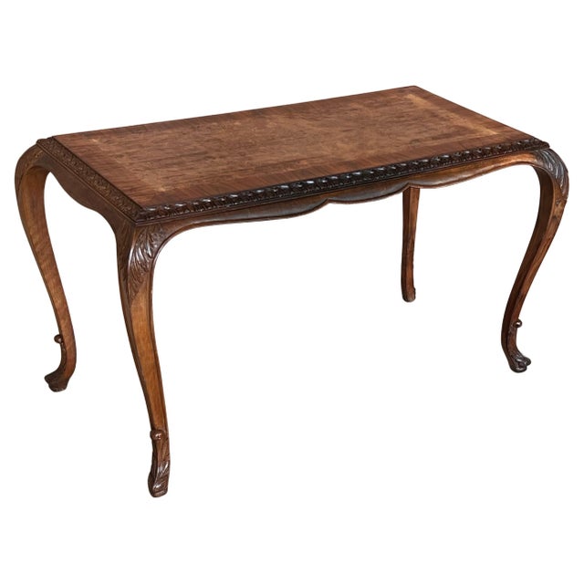 Mid 20th Century Burl Walnut Queen Anne Style Rectangular Coffee Table For Sale - Image 15 of 18