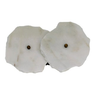 Modern Sculptural with 2 piece Marble Led Wall Sconce Light Contemporary Organic Design For Sale
