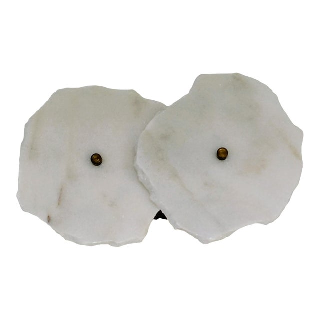 Modern Sculptural with 2 piece Marble Led Wall Sconce Light Contemporary Organic Design For Sale
