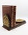 Circa 1865 Gothic Revival Extending Bookslide, English. Walnut with Gothic cutwork design brass mounts to the fold-down...
