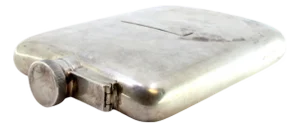 Curved Silver Whiskey Pocket Flask