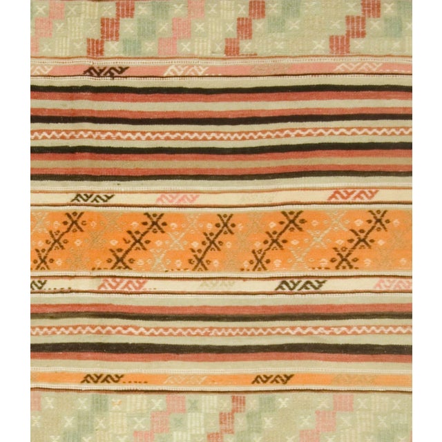 Orange Vintage Turkish Kilim 9ft 5in X 5ft 4in For Sale - Image 8 of 8