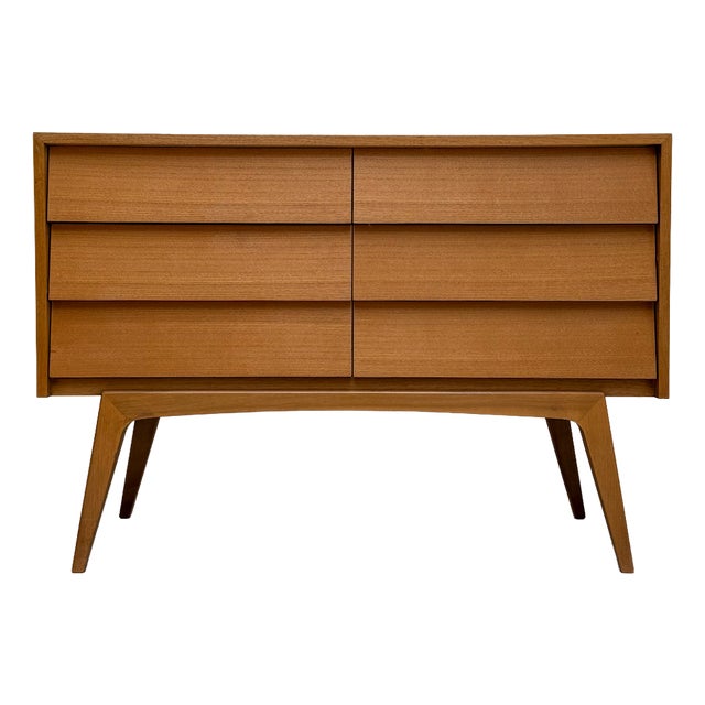 Vintage German Walnut Chest of Drawers, 1950s For Sale