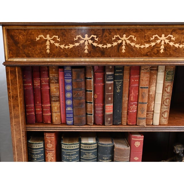 2000 - 2009 Regency Open Bookcase with Walnut Sheraton Inlay For Sale - Image 5 of 11