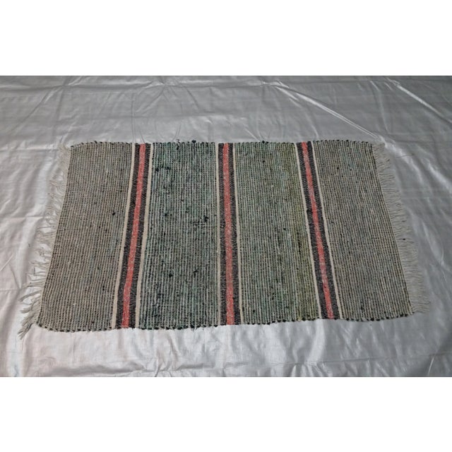 A hand made rag rug found at a state auction on Dalarna Sweden