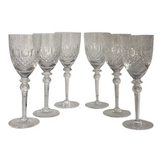 Vintage Rogaska Gallia Hand Cut Water Goblets - Set of Six For Sale