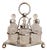 Antique Edwardian Silver Plated Bottle Cruet Set, 1900, Set of 7 For Sale