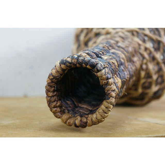 Large Vintage Wicker Wrap for Glass Demijohn Wine Bottle Carboy Jug 9" X 24" For Sale - Image 4 of 10