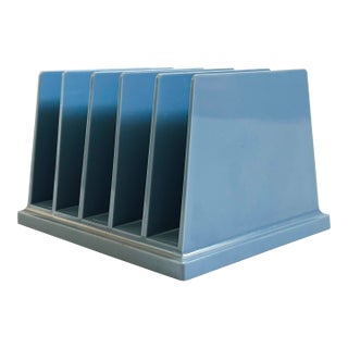 Vintage Blue Plastic Letter Holder For Sale