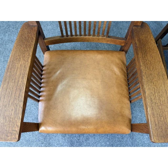 Set of 6 Stickley Solid Oak Mission Style Dining Chairs For Sale - Image 12 of 15