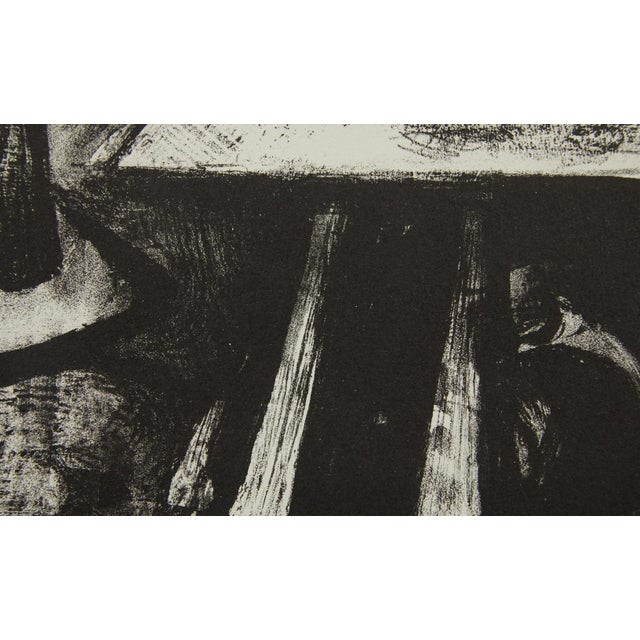 Paper Mid Century Block Print #14 Unknown Artist 1958 on Watercolor Paper For Sale - Image 7 of 8