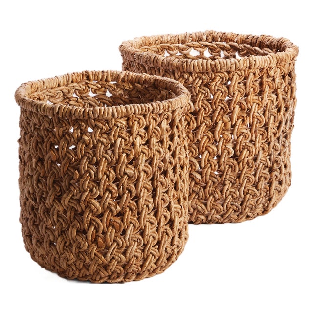 Bridget Banana Leaf Baskets, Set Of 2 For Sale