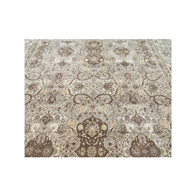 Gold Handwoven Persian Tabriz Style Area Rug 9x12 For Sale - Image 8 of 9