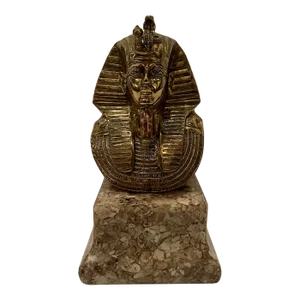 Large Brass & Stone Bust of King Tut