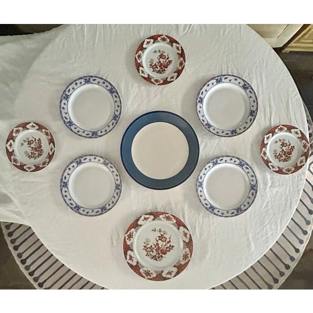 This chinoiserie inspired plate curation in the classic iron red and cobalt blue Imari style will look stunning on your...