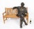Vintage Life Size Sculpture of Albert Einstein on a Garden Bench, 20th Century, Bronze on Teak For Sale - Image 10 of 12