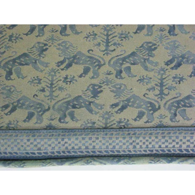 Beautiful Vintage Rare and Precious Mariano Fortuny 'Richelieu' pattern lustrous metallic gold pattern lions on blue...