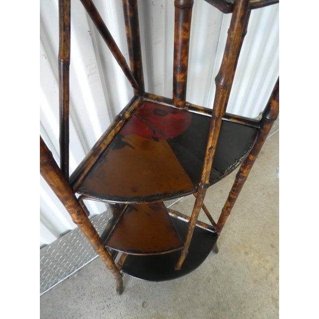 Wood 19th Century Victorian Bamboo Corner Etagere For Sale - Image 7 of 9