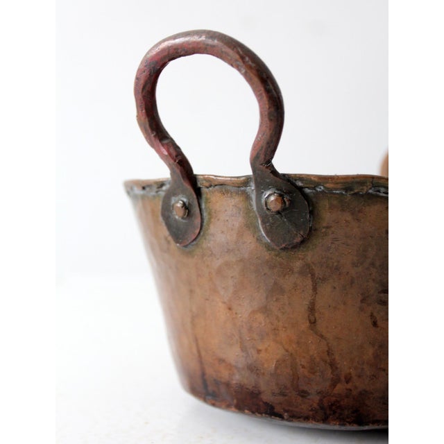 Copper Antique Hammered Copper Kettle Pot For Sale - Image 8 of 10