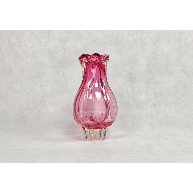 Glass Bohemian Glass Vase attributed to Josef Hospodka for Chribska, 1960s For Sale - Image 7 of 12