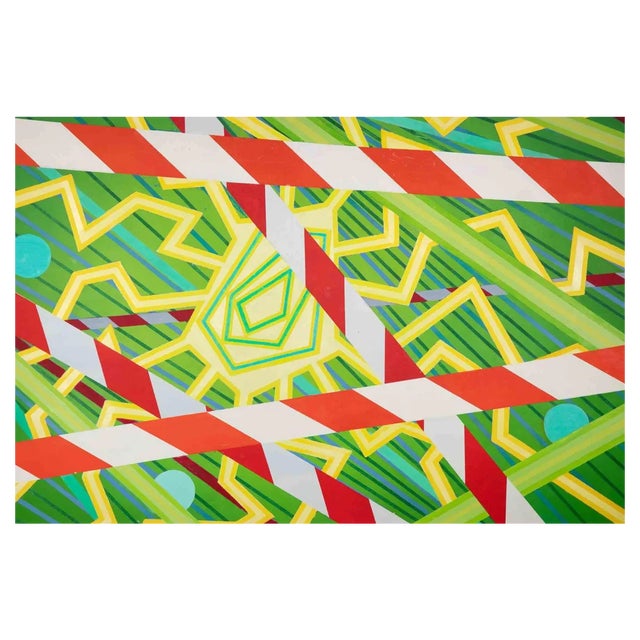 Leo Guida, Striped Composition, Oil on Board, 1970s For Sale