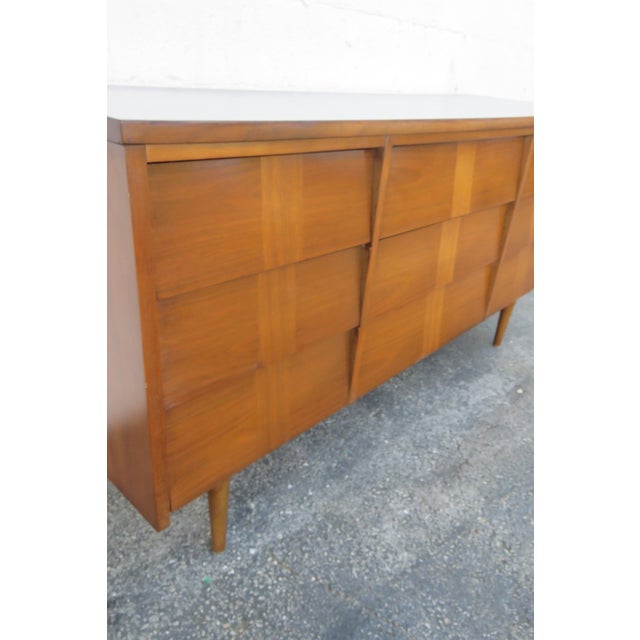 Mid Century Modern Inlay Low Long Dresser Bathroom Vanity 6264 For Sale - Image 17 of 18