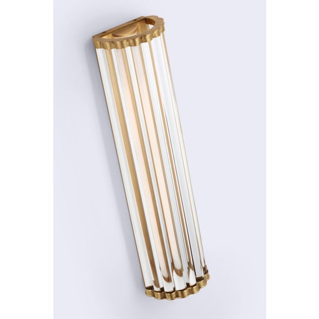 Kean 21" Sconce in Antique-Burnished Brass with Clear Glass Rods Designer: Chapman & Myers Height: 21" Extension: 3.75"...