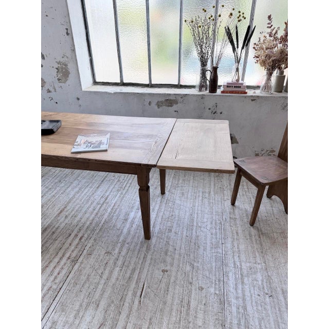 Oak Farmhouse Table with Extensions, 1950s For Sale - Image 6 of 18
