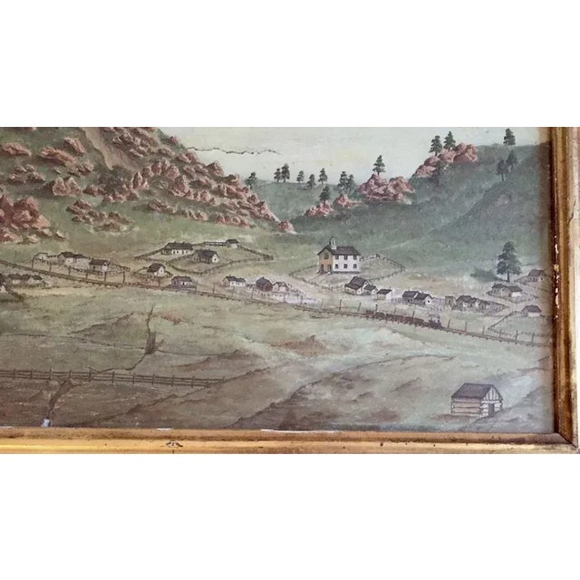 19th Century Folk Art American West Colorado Landscape Oil Painting For Sale - Image 4 of 10