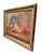 Circa 1940, an oil still life of fruit on a tabletop, set in an ornate gilt frame with a carved leaf-and-acorn motif. The...