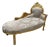 1990s Chaise Lounge Rococo Style Beige Color With Gold Leaf Details For Sale