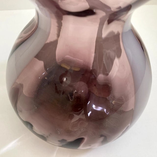 1960s Vintage All Rose Murano, Amethyst and White Decanter For Sale - Image 5 of 9