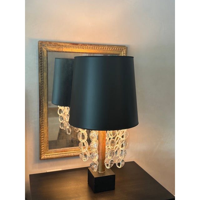 Modern Mid 20th Century Lamps With Glass Pendants - a Pair For Sale - Image 3 of 11