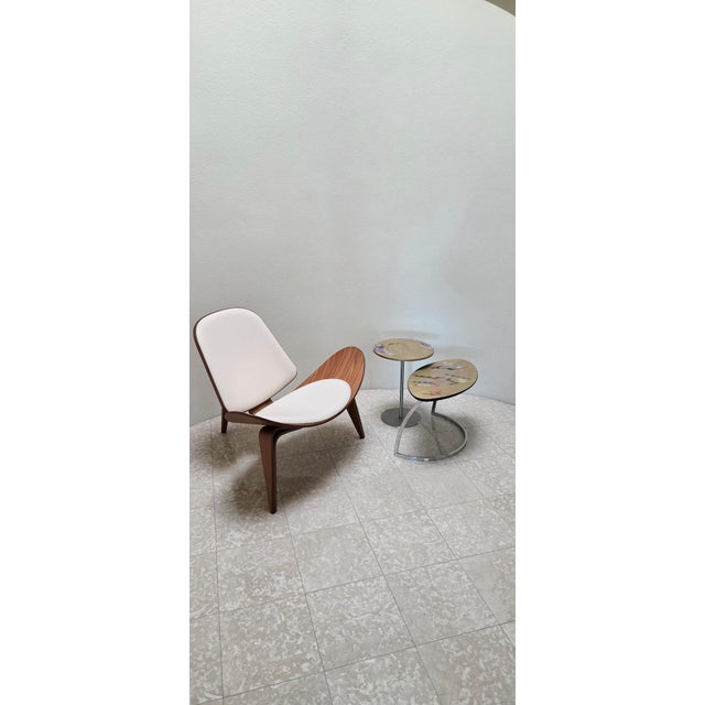 Carlo Malnati Post-Modern Italian Gold Abstract Print Side Table Oval 80s 90s For Sale - Image 12 of 15