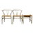 Carl Hansen Wishbone Chairs and One Ottoman Off-White Frames - 3 Pieces For Sale