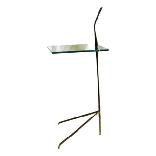 Mid-Century Modern Brass Glass side Table For Sale
