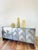 Ello Vintage 1970s Ello Mirror & Brushed Metal Metal Mid Century Modern 5 Door Credenza Cabinet For Sale - Image 4 of 15