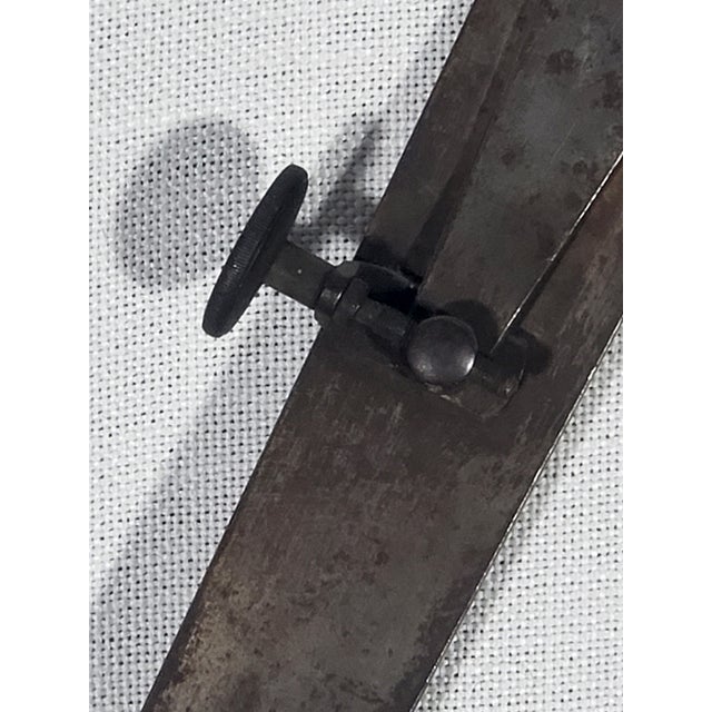 American Rare Gigantic 19th Century Antique Original Hand Forged Iron Calipers (31" Long by 18" Wide) For Sale - Image 3 of 3