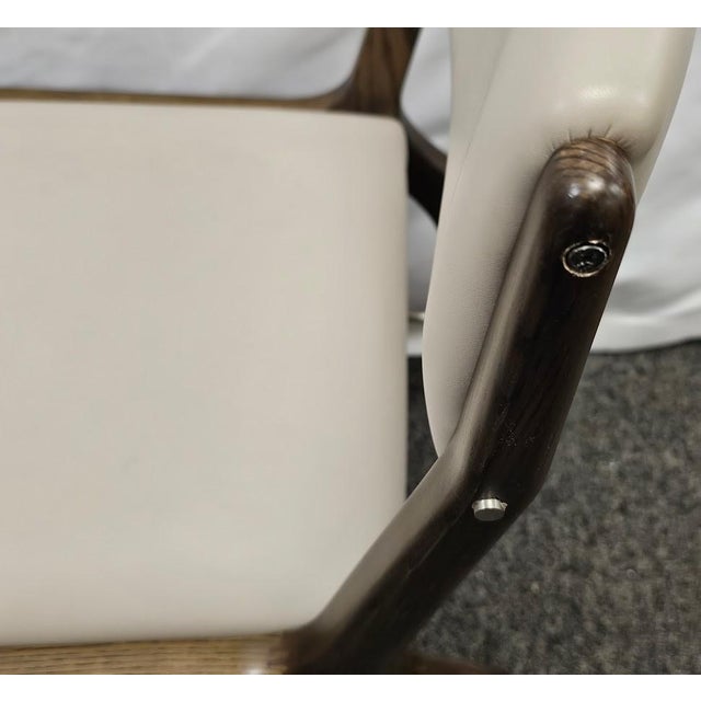 2020s Interlude Home Tate Mid-Century Modern Dining Chair in Walnut & Cream Latte For Sale - Image 5 of 9