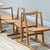 Mid-Century Modern Elm Circular Dining Table and Rattan Chairs, 1960s, Set of 5 For Sale - Image 6 of 11