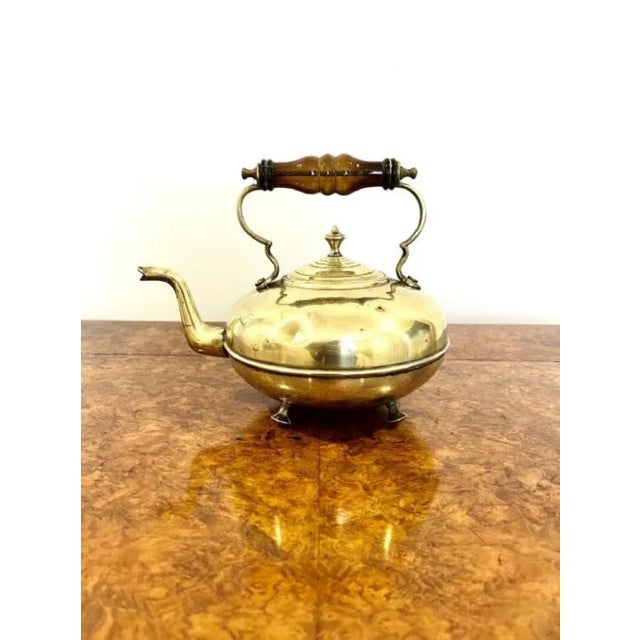 Metal Antique Victorian Brass Kettle, 1850 For Sale - Image 7 of 7
