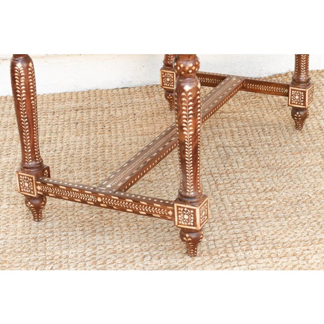 Brown British Colonial Scalloped Inlay Design Writing Desk For Sale - Image 8 of 13