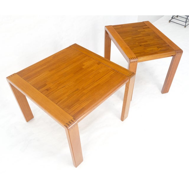 Pair of Solid Teak Danish Mid Century Modern Teak Side End Night Tables Stands For Sale - Image 15 of 15