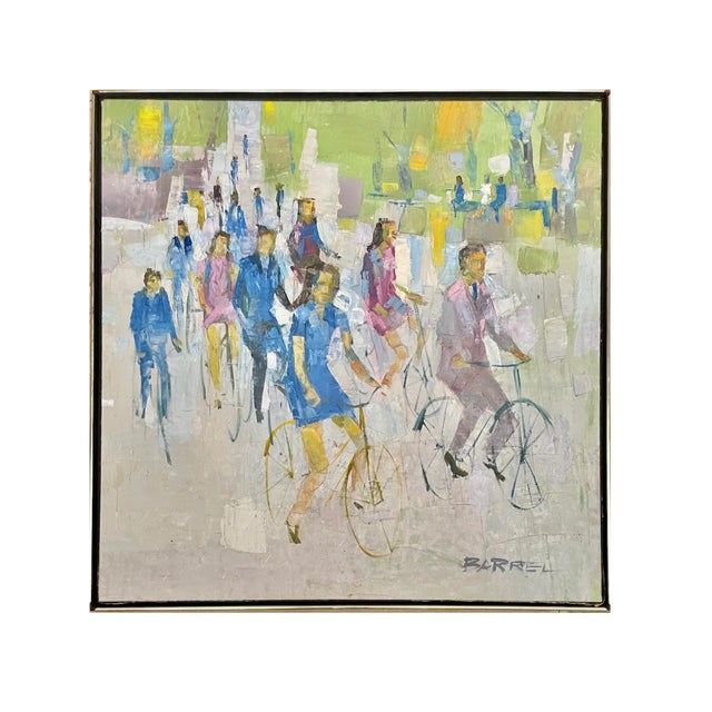 1960s 1960s Modern Abstract Figurative Oil Painting on Canvas by Italo Botti (George Barrel) For Sale - Image 5 of 5
