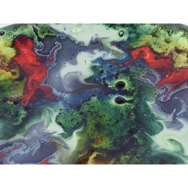 Mid 20th Century Abstract Fused Nahariya Art Glass Platter Centerpiece Bowl by Andreas Meyer For Sale - Image 9 of 14